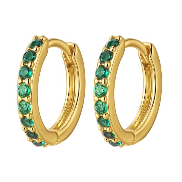 reringe - Diana Green Emerald forgyldt