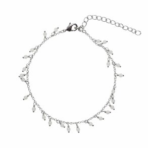 Armb�nd - White pearls on chain fors�lvet