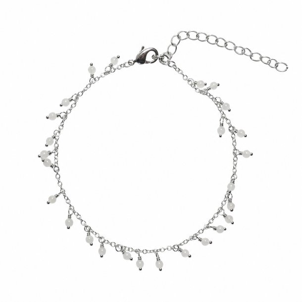 Armb�nd - White pearls on chain fors�lvet