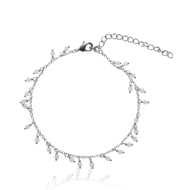 Armbnd - White pearls on chain forslvet