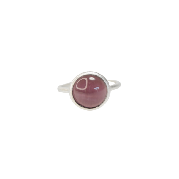 Ring - Purple Cat Eye forslvet