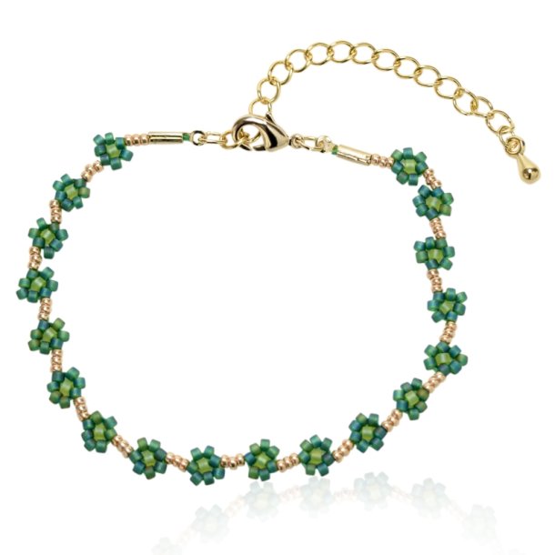 Armbnd - Bloom green forgyldt