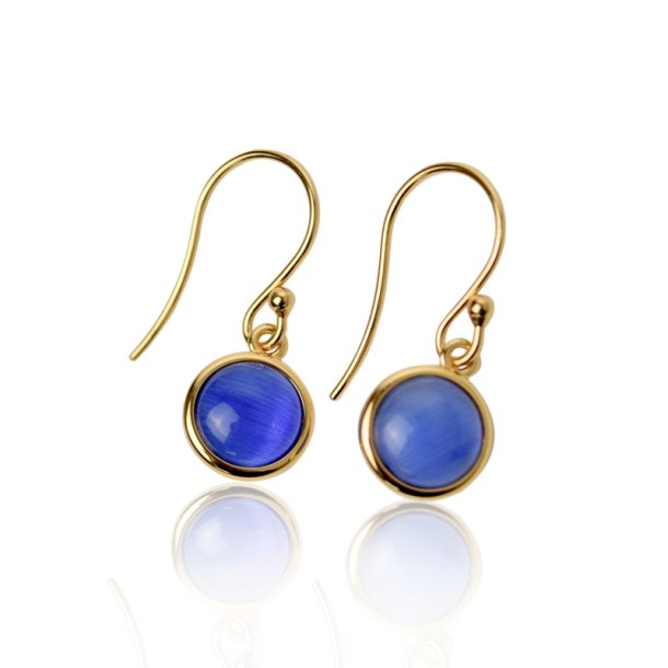  reringe - Cat eye Deep Blue forgyldt 