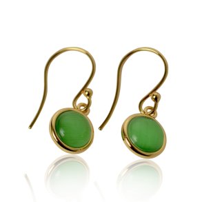 reringe - Green Cat Eye forgyldt