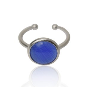 Ring - Cat eye Deep blue fors�lvet
