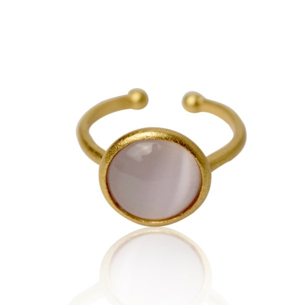 Ring - Cat eye rosa forgyldt