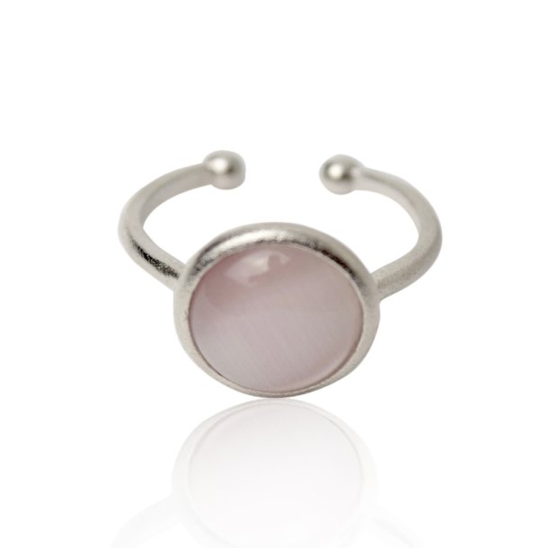 Ring - Cat eye Rosa forslvet